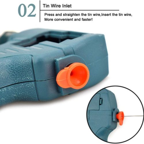 Pistolet à souder portatif à chauffage interne et fer à souder, ensemble 60 W, vert (norme UE) – Image 5