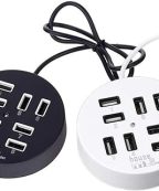 HUB USB 8 PORT 2.0 MIX PACKING JAUNE FORME LONG ET ROND