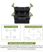 Bouton-poussoir  4 broches 20 pièces SPST Dip interrupteur tactile – Image 3