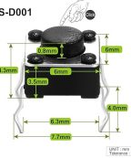Bouton-poussoir  4 broches 20 pièces SPST Dip interrupteur tactile – Image 4
