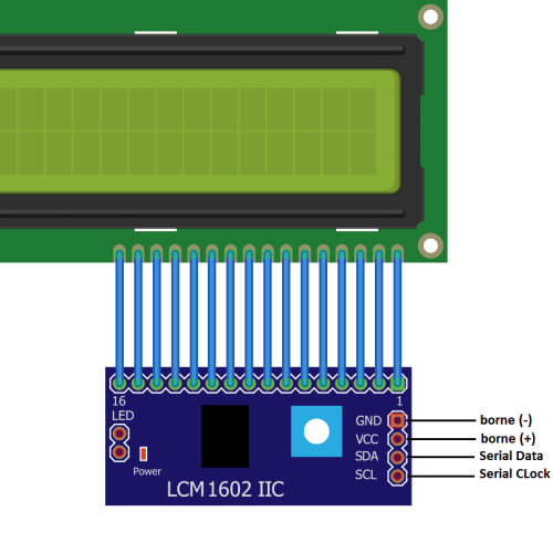 Alternative view of Écran LCD1602, rétroéclairage gris, 5 V
