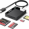 UGREEN Lecteur de Carte SD Micro SD TF CF MS 4 en 1 Adaptateur Compact Flash 5Gbps Transfert Rapide Simultané à 4 Cartes