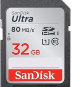 SANDISK CARTE MEMOIRE SD 32GB ULTRA SDHC UHS-I CARD CLASS 10 80MB/S