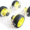Kits de châssis de voiture intelligente robot à 4 roues et 2 couches avec encodeur de vitesse pour Arduino DIY