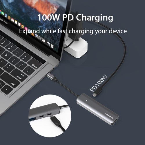 Hub USB-C 5 en 1 HDMI 4K – Adaptateur multiport avec USB 3.0 et Power Delivery en aluminium – Image 4