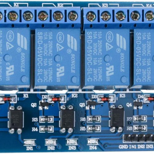 Module relais DC 5 V 4 canaux ELEGOO avec optocoupleur compatible avec Arduino UNO R3 MEGA 2560 DSP ARM PIC AVR STM32