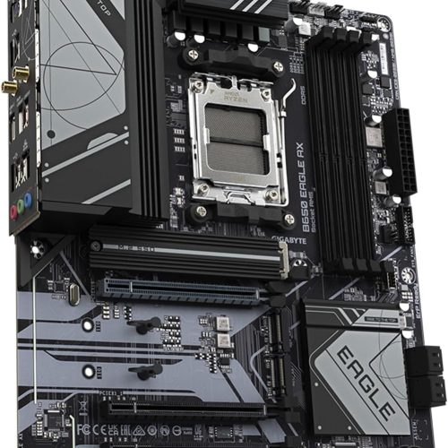Carte mère GIGABYTE B650 Eagle AX AM5 LGA 1718 AMD B650 ATX, DDR5 Triple M.2, PCIe 5.0, USB 3.2 Gen2x2 Type-C, AMD Wi-Fi 6E, Realtek GbE LAN – Image 3