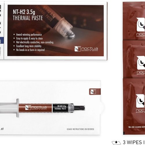 Noctua NT-H2 3,5 g, pâte thermique pour ordinateur avec 3 lingettes nettoyantes (3,5 g) – Image 3