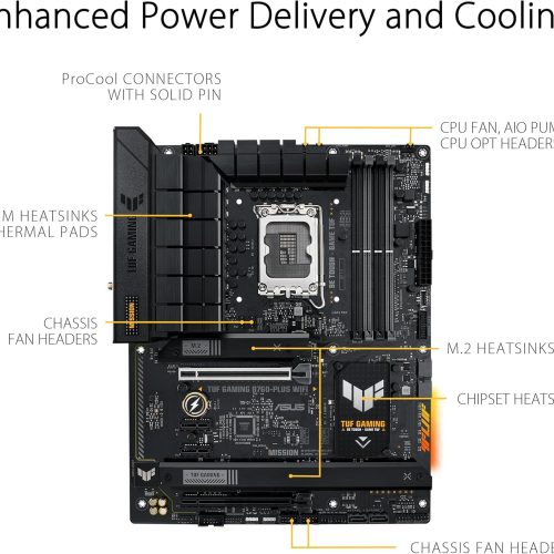 Alternative view of Carte mère ASUS TUF GAMING B760-PLUS WIFI (13e et 12e génération) LGA 1700 ATX