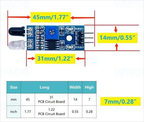 WWZMDiB capteurs infrarouges IR Module photoélectrique réfléchissant à 3 fils pour Arduino – Image 4