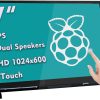 Écran tactile 7 pouces sans fil Raspberry Pi à double haut-parleur sans lecteur Petit moniteur FHD 1024 × 600 IPS Écran d'affichage HDMI portable pour Raspberry Pi 4b 3b+ Pi 4 3 2 Modèle B Windows