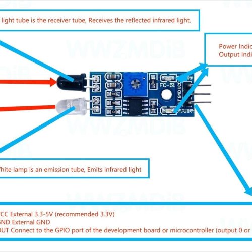 Alternative view of Capteurs infrarouges IR Module photoélectrique réfléchissant à 3 fils pour Arduino