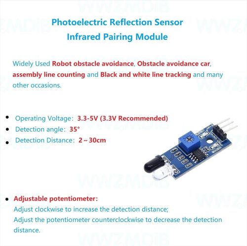 WWZMDiB capteurs infrarouges IR Module photoélectrique réfléchissant à 3 fils pour Arduino – Image 3