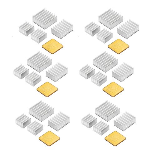 Kit de dissipateur thermique Raspberry Pi 4 30 pièces avec ruban adhésif thermoconducteur, refroidisseur de dissipateur thermique en aluminium et dissipateur thermique en cuivre pour Raspberry Pi B B+ 2/3/4/5 – Image 2