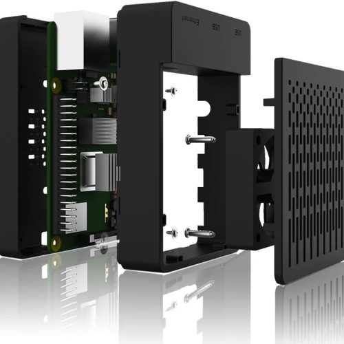 Boîtier ABS pour Raspberry Pi 4 avec ventilateur, dissipateur thermique et couvercle supérieur amovible pour Pi 4 modèle B/4B – Image 3