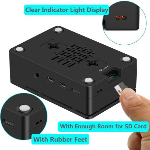 Boîtier ABS pour Raspberry Pi 4 avec ventilateur, dissipateur thermique et couvercle supérieur amovible pour Pi 4 modèle B/4B – Image 6