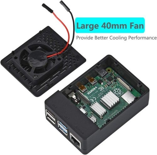 Boîtier ABS pour Raspberry Pi 4 avec ventilateur, dissipateur thermique et couvercle supérieur amovible pour Pi 4 modèle B/4B – Image 7