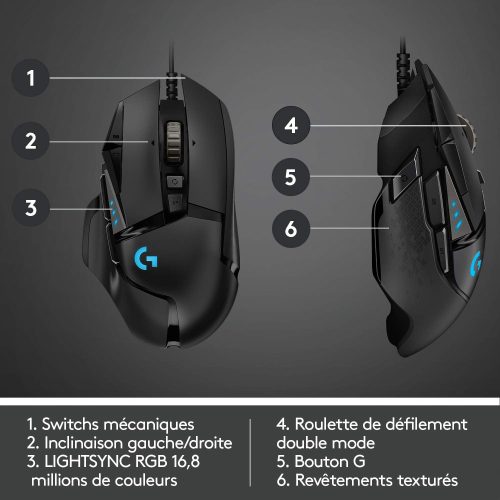 LOGITECH SOURIS USB FILAIRE G502 HERO ORIGINAL – Image 6