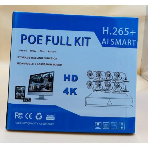Nvr Kit Camera De Surveillance 8CH Avec Fil PoE Full Kit H.265+ AI SMART