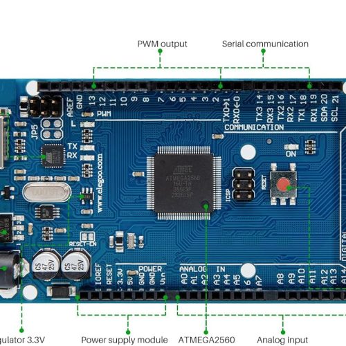 Carte MEGA R3 avec ATmega 2560 et câble USB, compatible avec les projets Arduino IDE – Image 5