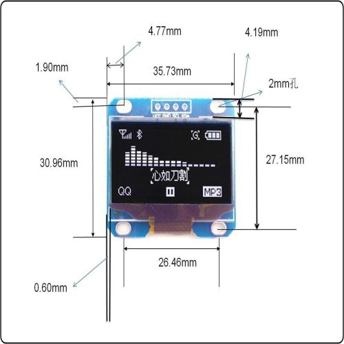 Module d'affichage OLED de communication I2C IIC, puce de pilote SSH1106, 4 broches, GND, écran LCD 1,3 pouces – Image 4