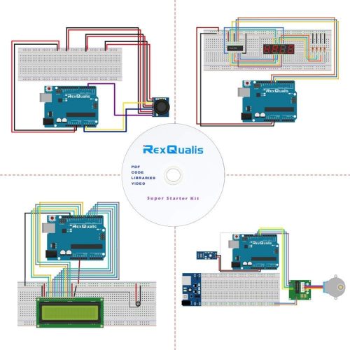Kit de démarrage REXQualis Super basé sur Arduino UNO R3 avec tutoriel et carte contrôleur compatible avec Arduino IDE – Image 7