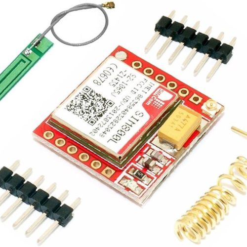 Module d'interface GPRS GSM HiLetgo SIM800L, quadribande 850/900/1800/1900 MHz, avec emplacement pour carte SIM et antenne intégrée, alimentation 3,7~4,2 V.