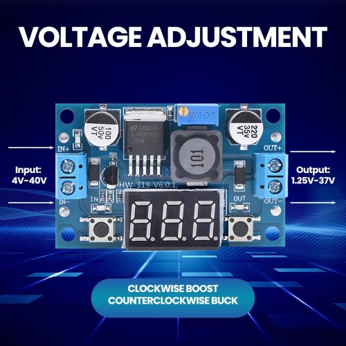 Module convertisseur abaisseur CC-CC réglable LM2596 avec affichage LED du voltmètre, régulateur de tension, entrée 4,0-40 V vers sortie 1,25-37 V, module d'alimentation – Image 5