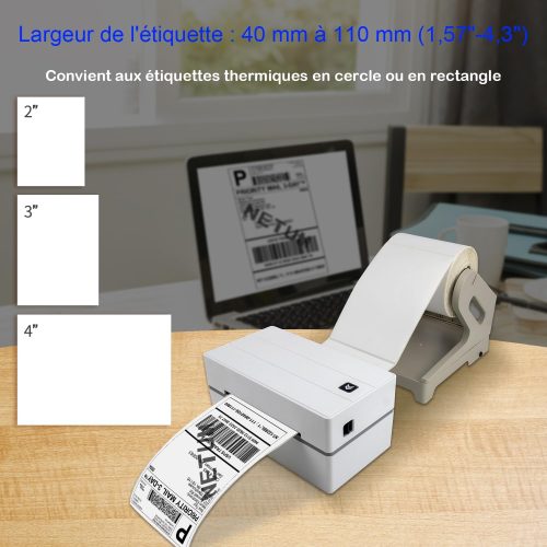 Alternative view of NETUM NT-LP110F Imprimante d'étiquettes, Imprimante Thermique Impression de Codes à Barres Possible Permet d'imprimer Une Lettre pour Les envois nationaux et internationaux pour Votre PC/Mac