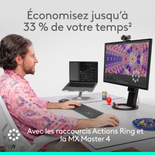 LOGITECH SOURIS SANS FIL BLUETOOTH & DONGLE MX MASTER 4 ORIGINAL – Image 3