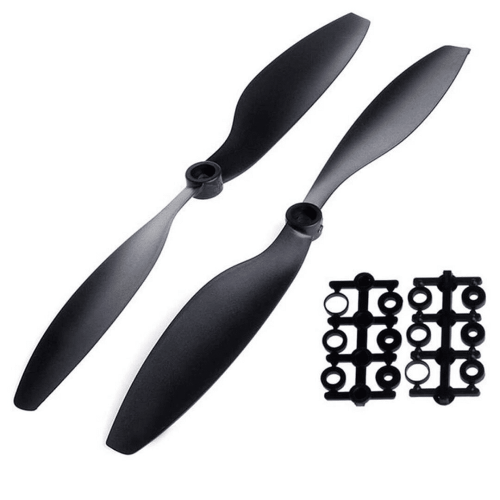 1 paire d'hélices noires 1045 de 10 pouces (10 x 4,5) pour drone quadricoptère (Ouverture : 6 mm)