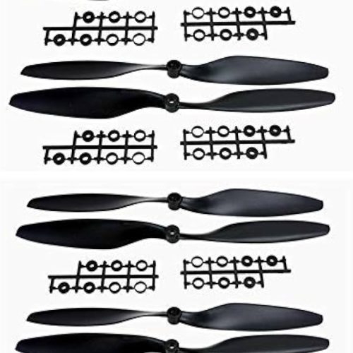 1 paire d'hélices noires 1045 de 10 pouces (10 x 4,5) pour drone quadricoptère (Ouverture : 6 mm) – Image 4