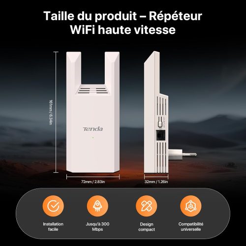 TENDA EXTENDER/REPETEUR WIFI T10 / N300 – Image 7