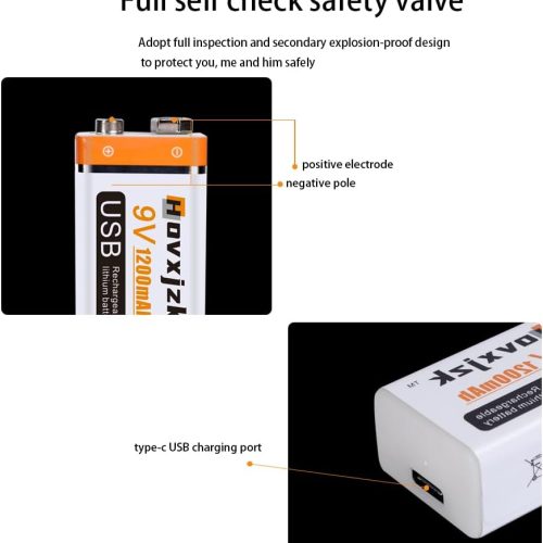 Batterie rechargeable 9V 1200 mAh – Hovxjzk – Image 8