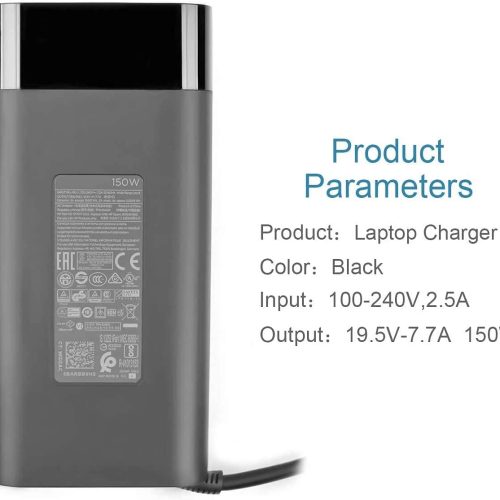 Chargeur HP 150W 19,5V 7,7A – Adaptateur secteur 4,5 × 3,0 mm broche bleue compatible laptop HP – Image 5