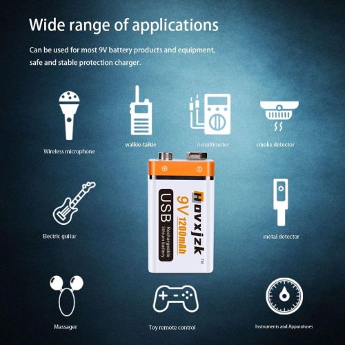 Batterie rechargeable 9V 1200 mAh – Hovxjzk – Image 3