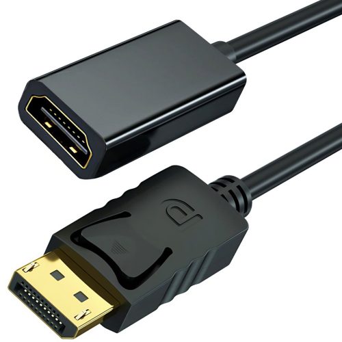 Alternative view of Câble adaptateur DisplayPort vers HDMI similaire, noir, 1080p,