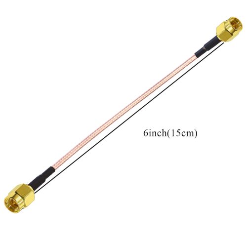 câble coaxial RG316 SMA, 15 cm (6 pouces), avec connecteurs SMA mâle et mâle, câble d'extension d'antenne SMA pour radios WiFi et systèmes de sécurité.