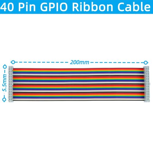 Alternative view of câble plat GPIO 40 broches femelle-femelle de 20 cm (8 pouces) | Compatibles avec Raspberry Pi 2, 3 et 5 (modèle B+), pour écrans tactiles LCD TFT de 3,5 et 5 pouces