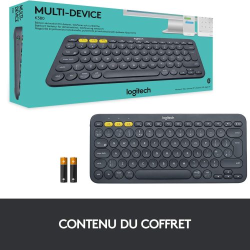 Logitech K380 Multi-Device Noir – Clavier Bluetooth Sans Fil pour PC, Mac, Tablette et Smartphone – Image 10