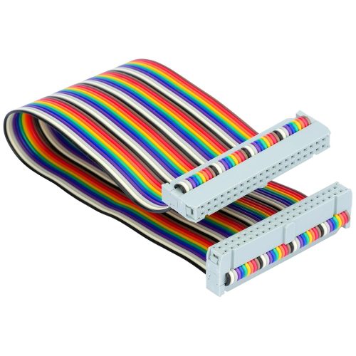 câble plat GPIO 40 broches femelle-femelle de 20 cm (8 pouces) | Compatibles avec Raspberry Pi 2, 3 et 5 (modèle B+), pour écrans tactiles LCD TFT de 3,5 et 5 pouces