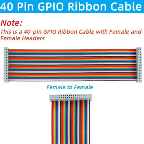 câble plat GPIO 40 broches femelle-femelle de 20 cm (8 pouces) | Compatibles avec Raspberry Pi 2, 3 et 5 (modèle B+), pour écrans tactiles LCD TFT de 3,5 et 5 pouces – Image 4
