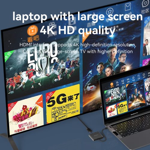 Blueendless HD301 Hub USB-C 3-en-1 – HDMI 4K 60Hz, USB 3.0 5Gbps et Power Delivery 100W en aluminium – Image 5
