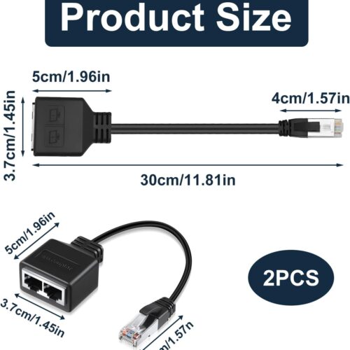 Alternative view of Adaptateur Répartiteur Splitter RJ45 mâle vers 2 femelles RJ45