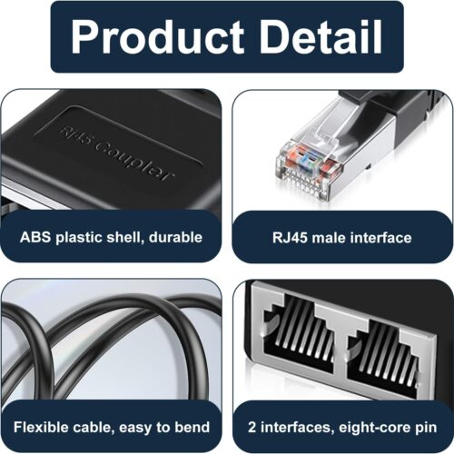 Adaptateur Répartiteur Splitter RJ45 mâle vers 2 femelles RJ45 – Image 6