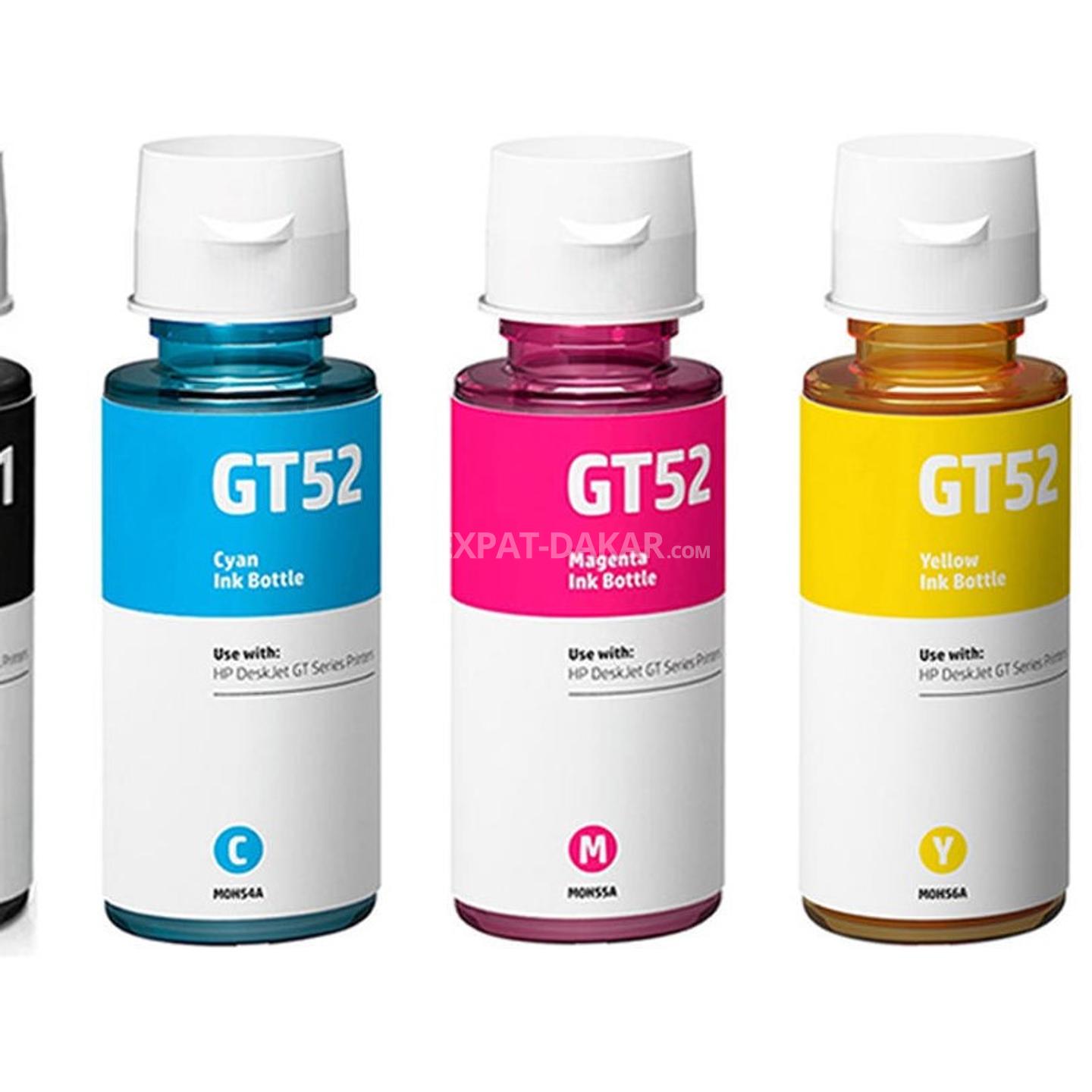 CARTOUCHE HP-GT52 COULEUR - BLEU - JAUNE - ROUGE
