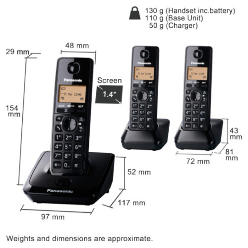 PANASONIC TELEPHONE FIXE KX-TG2713 ECO PORTATIF TRIO – Image 3